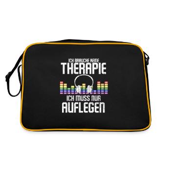 Ich Brauche Keine Therapie Ich Muss Nur Auflegen - Retro Tasche - Schwarz/Gold - Hinten