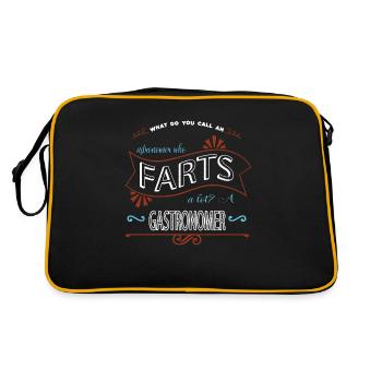 weightless astronomy gifts sayings gift - Retro Bag - black/gold - Back