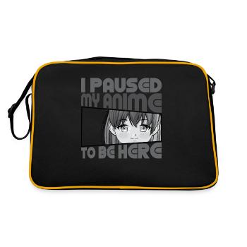 I Paused My Anime To Be Here Funny Anime Design - Retro Bag - black/gold - Back