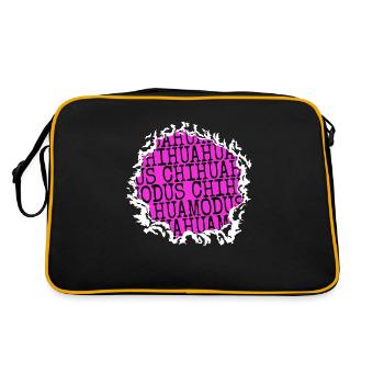 hunderasse dogge pfote lustig geburtstagsgeschenk - Retro Tasche - Schwarz/Gold - Hinten