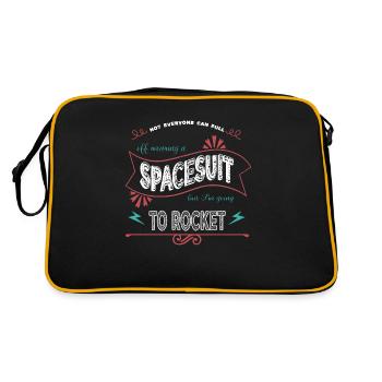 birthday gift space ship earth conspiracy - Retro Bag - black/gold - Back