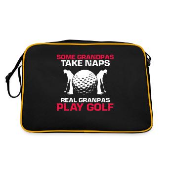 Some Grandpas Take Naps Real Grandpas Play Golf - Retro Bag - black/gold - Back
