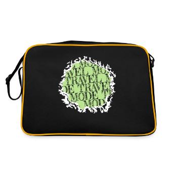 camping beer humor present gift mountain - Retro Tasche - Schwarz/Gold - Hinten
