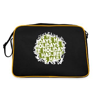geek funny present present idea nature - Retro Tasche - Schwarz/Gold - Hinten