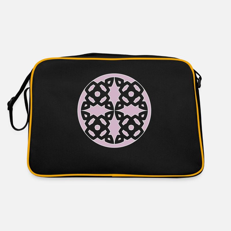 Circle pattern pink - Retro Bag - black/gold