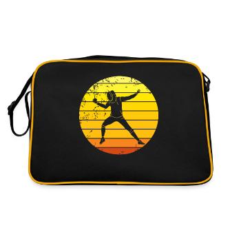 Fencing épée fencing retro sunset fencer - Retro Bag - black/gold - Back