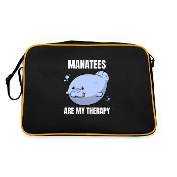 Manatees Are My Therapy Manatee Lovers - Retro Bag - black/gold - Back