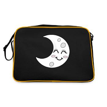 Moon Sleep Smile Happy Gift Idea - Retro Bag - black/gold - Back