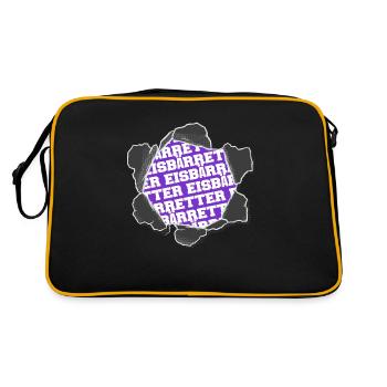 spaß baer fun schnee erde retten winter statement - Retro Tasche - Schwarz/Gold - Hinten