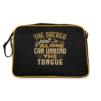 LA PINTE SACRÉE SEULE PEUT DÉLIER LA LANGUE - Sac Retro - noir/or - Dos