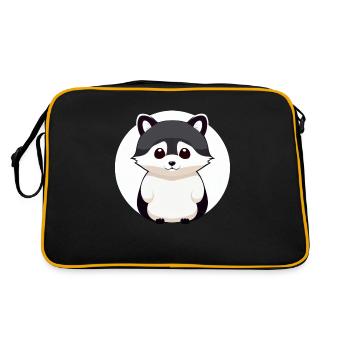 Ratons laveurs Mignon Cartoon Raccoon 15 - Sac Retro - noir/or - Dos