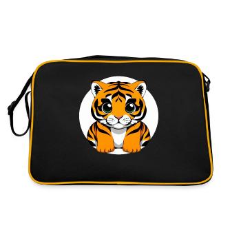 Comic Tiger Mignon Drôle Cool Dessin animé 13 - Sac Retro - noir/or - Dos