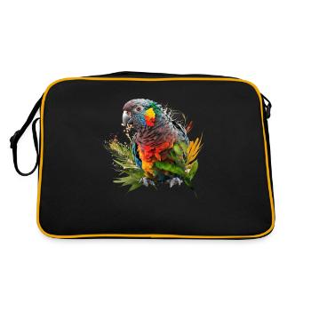 Perroquet coloré dans la conception d’art splash - pour tout le monde - Sac Retro - noir/or - Dos