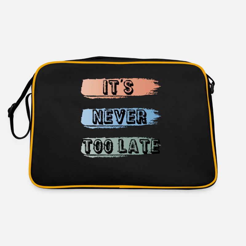 it's never too late - Retro Bag - black/gold