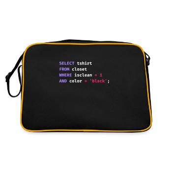 Programmer Database Science Software Coder Funny - Retro Bag - black/gold - Back