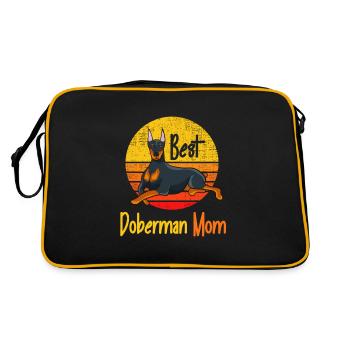 Best Doberman Mom Ever Funny Vintage Doberman Dog - Retro Bag - black/gold - Back