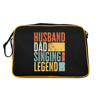 Singing Husband Dad Legendary Father Best Retro - Retro Bag - black/gold - Back