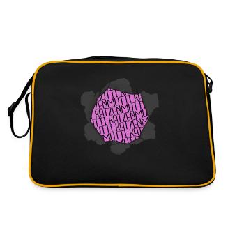 falbkatze geburtstagsgeschenk zitat streunerkatze - Retro Tasche - Schwarz/Gold - Hinten