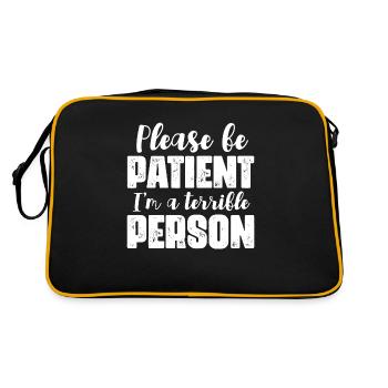 Please be patient I'm a terrible person - Retro Bag - black/gold - Back