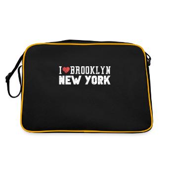 Brooklyn New York Love I Heart Brooklyn NY - Retro Bag - black/gold - Back