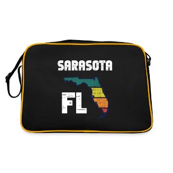 Retro Love Sarasota Florida FL Vintage Design - Sac Retro - noir/or - Dos