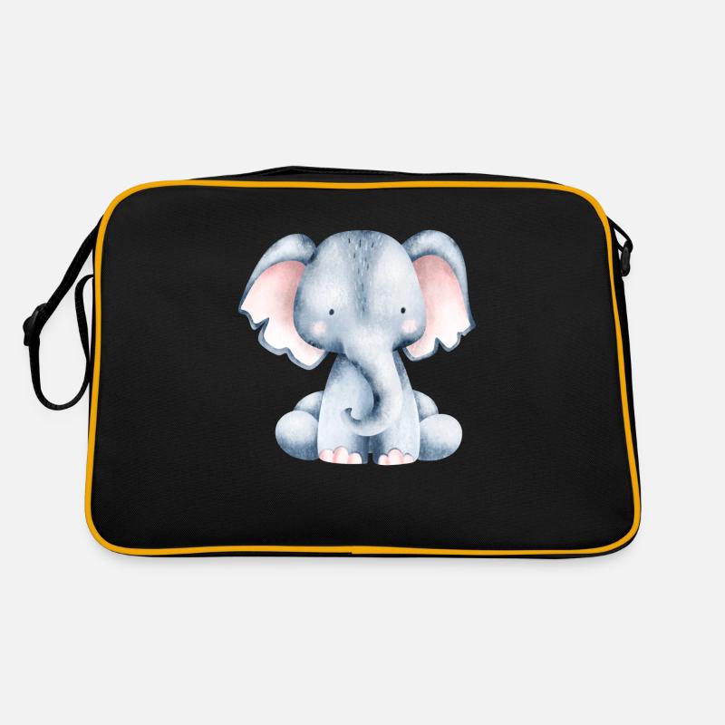 süßer kleiner elefant Retro Tasche