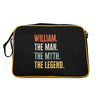 William, Man Myth Legend, Funny Best Name William - Retro Bag - black/gold - Back