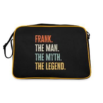 Frank, Man Myth Legend, Funny Best Name Frank - Retro Bag - black/gold - Back