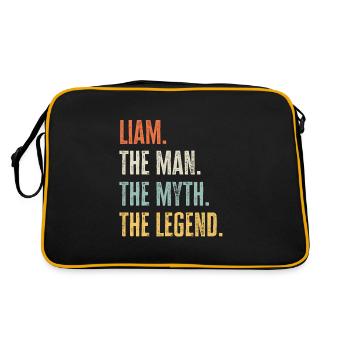 Liam The Best, Man Myth Legend, Funny Best Name - Retro Bag - black/gold - Back