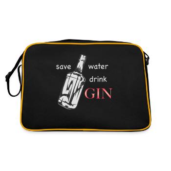 Save water - Retro Bag - black/gold - Back