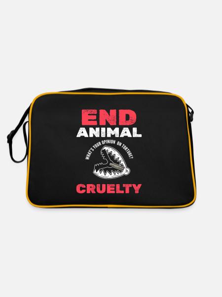 Contre la cruauté envers les animaux de compagnie - Sac Retro - noir/or - Dos
