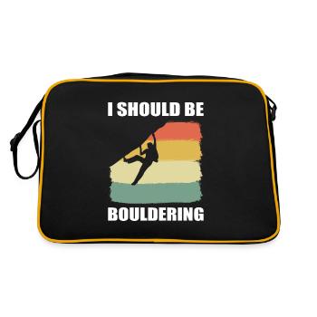 Rock climber, bouldering, alpinist - Retro Bag - black/gold - Back