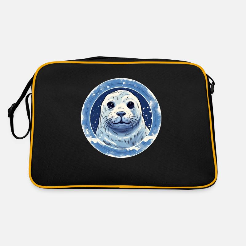 Phoque mignon - Sac Retro - noir/or