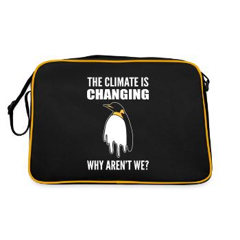 Les pingouins et les écologistes du changement climatique - Sac Retro - noir/or - Dos