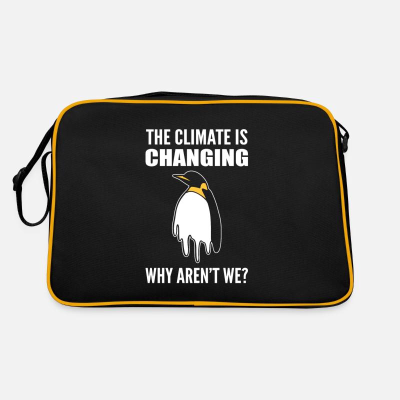 Penguin and climate change environmentalists Retro Bag