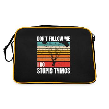 Drôle de parachutisme parachutiste parachutiste Je fais stupide - Sac Retro - noir/or - Dos