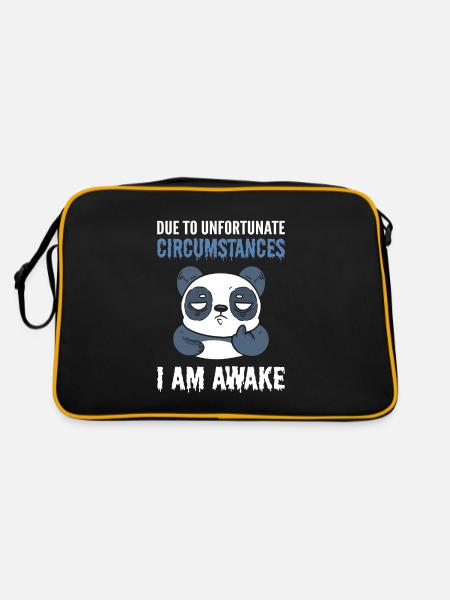 En raison de circonstances malheureuses, je suis éveillé Panda - Sac Retro - noir/or - Dos