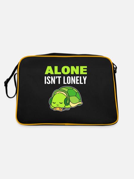 Turtle introvert music lover - Retro Bag - black/gold - Back