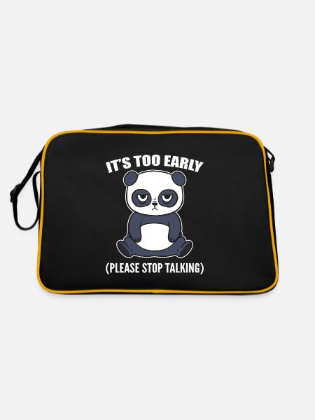 It's Too Early Please Stop Talking Zookeepers - Retro Bag - black/gold - Back