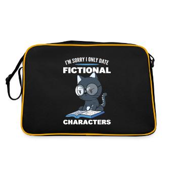 Cat Reading Book Reader - Retro Bag - black/gold - Back