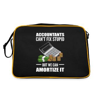 Accountants Can't Fix Stupid But We Can Amortize - Retro Tasche - Schwarz/Gold - Hinten