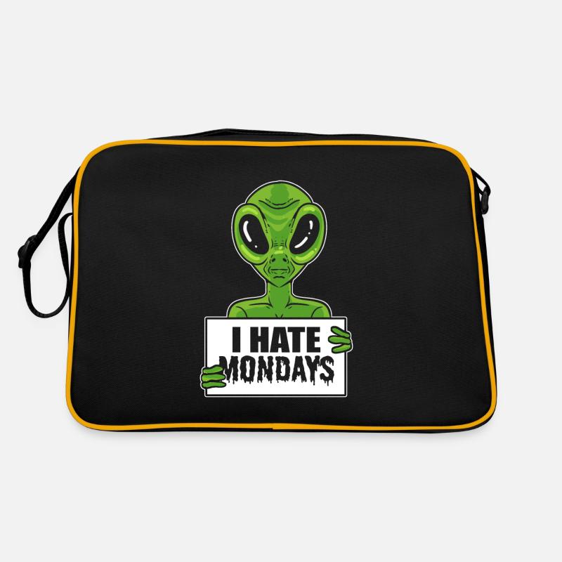 Alien Hate Monday Bourreau de travail - Sac Retro - noir/or