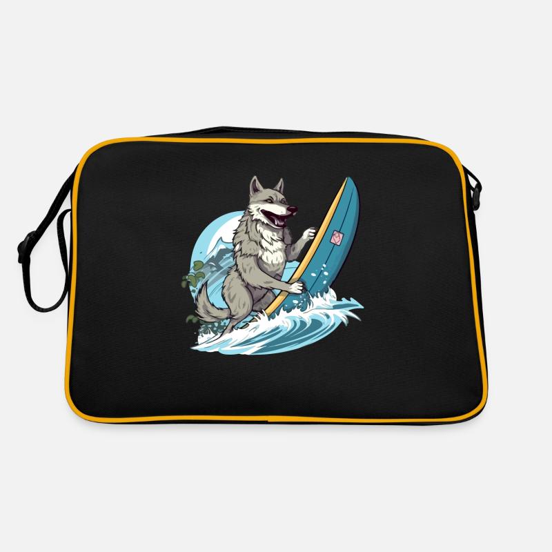 Zozo, der Surferwolf Retro Tasche