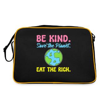 Be Kind Save The Planet Eat The Rich Ecologist - Retro Bag - black/gold - Back