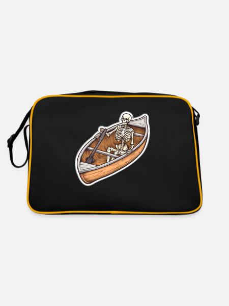 Squelette dans l’aventure en bateau - Sac Retro - noir/or