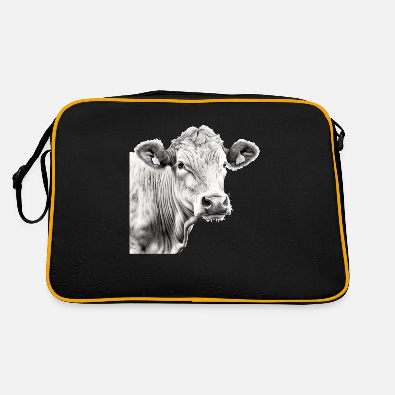 Die Kuh im Bleistift Nr. 3 Retro Tasche