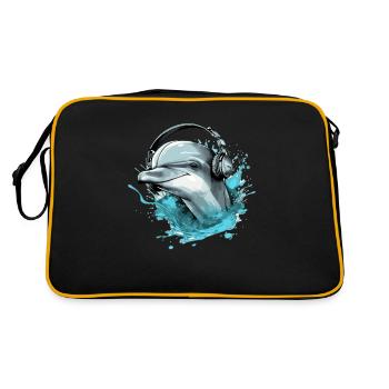 Riki the audiophile dolphin - Retro Bag - black/gold - Back