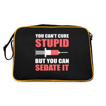 Lustiges Krankenpflegeleben Krankenschwester - Retro Tasche - Schwarz/Gold - Hinten