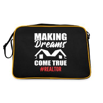 Making Dreams Come True #realtor Brokers - Retro Bag - black/gold - Back