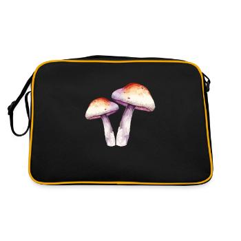 pilze - Retro Tasche - Schwarz/Gold - Hinten